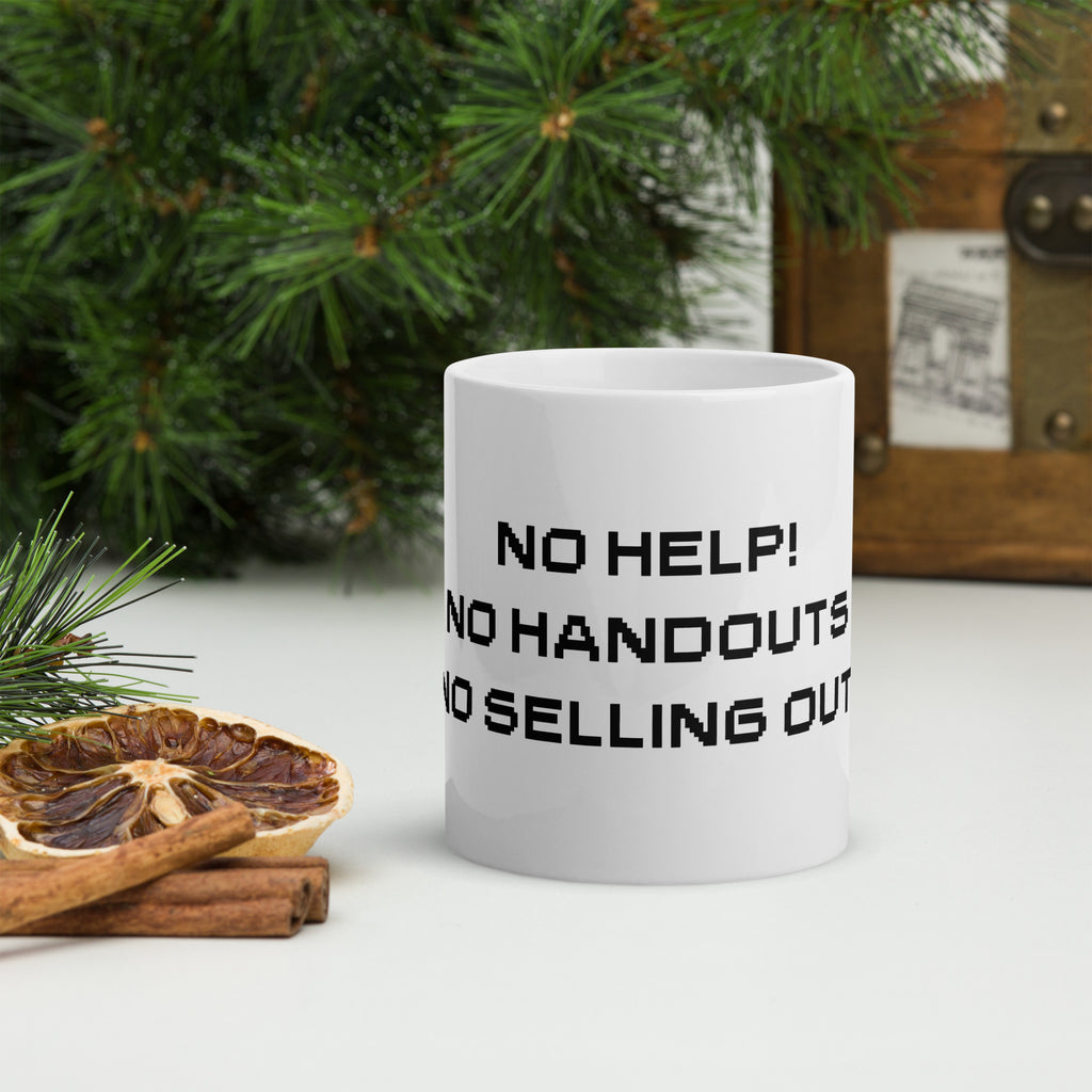 No Help. White Glossy Mug